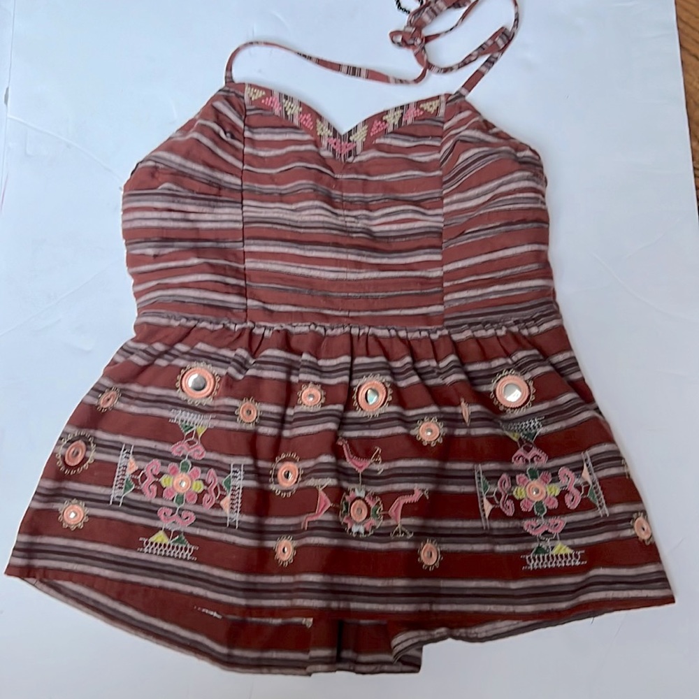 Altar’d State embroidered halter top - size L